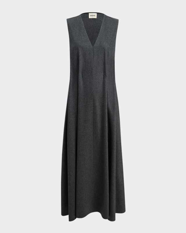 Syd V-Neck Sleeveless Wool Maxi Dress